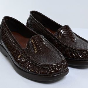 Faux Alligator SAS Shoes in Brown